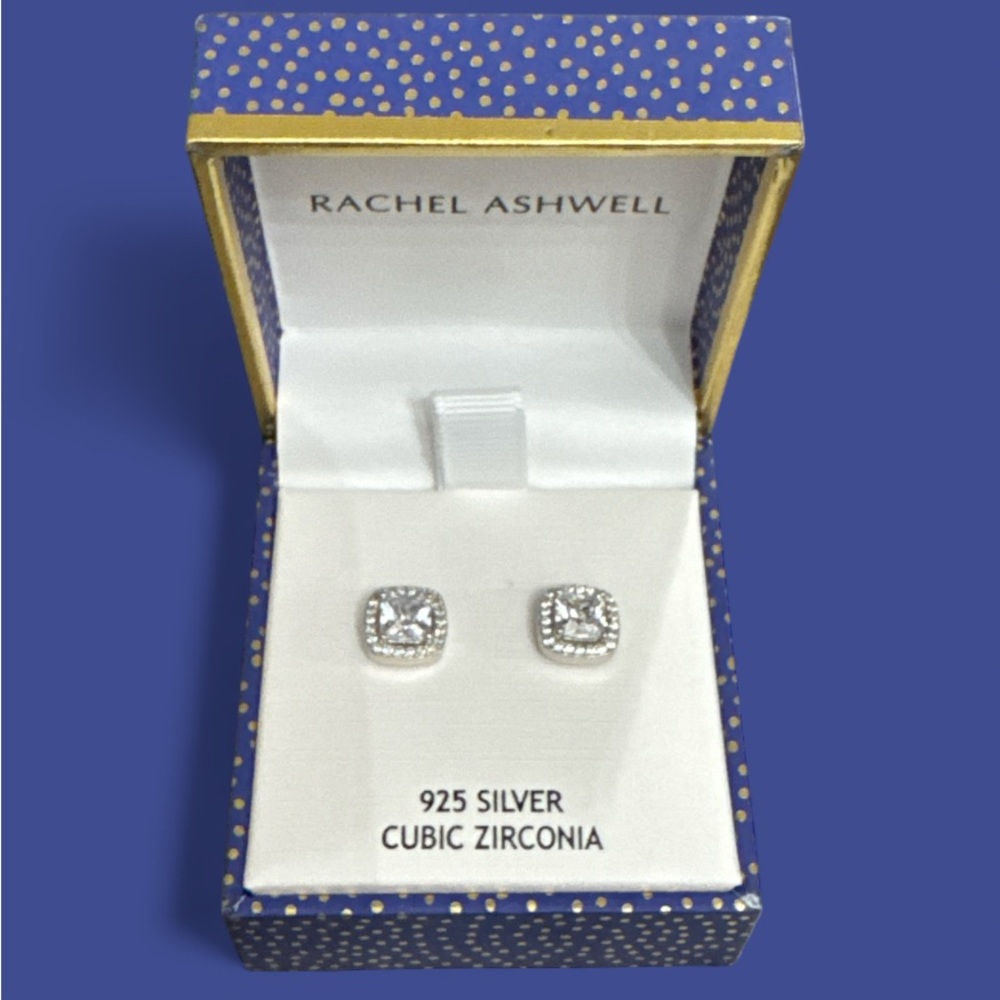 Rachel Ashwell 925 Silver Cubic Zirconia Earrings NIB